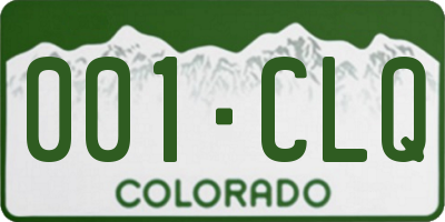 CO license plate 001CLQ