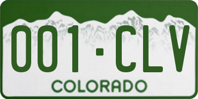 CO license plate 001CLV