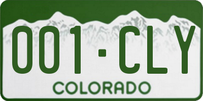 CO license plate 001CLY