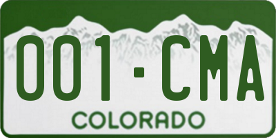 CO license plate 001CMA