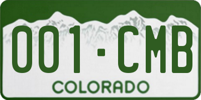 CO license plate 001CMB