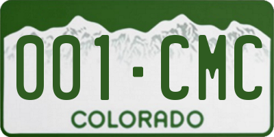 CO license plate 001CMC