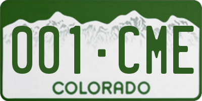 CO license plate 001CME