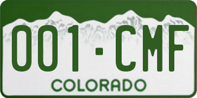 CO license plate 001CMF