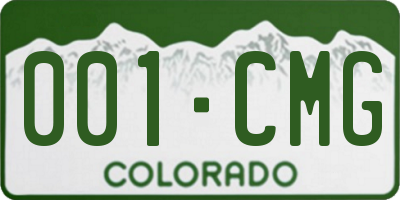 CO license plate 001CMG