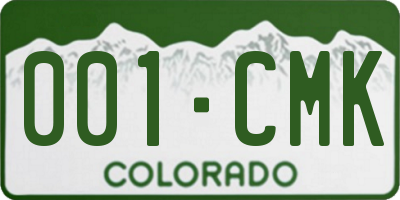 CO license plate 001CMK