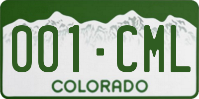 CO license plate 001CML