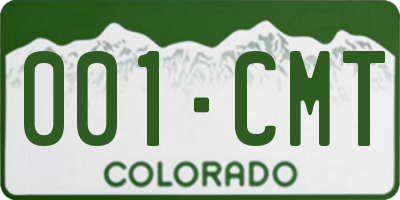 CO license plate 001CMT