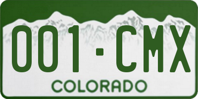 CO license plate 001CMX