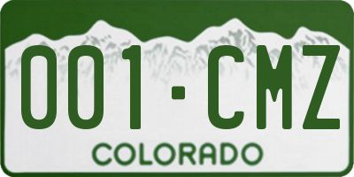 CO license plate 001CMZ