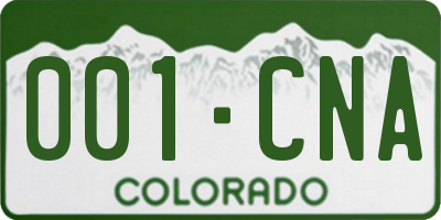 CO license plate 001CNA