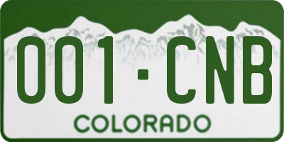 CO license plate 001CNB
