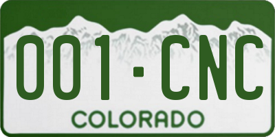 CO license plate 001CNC