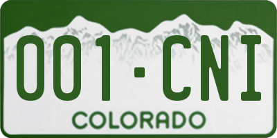 CO license plate 001CNI