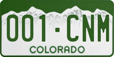 CO license plate 001CNM