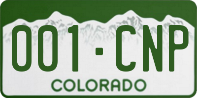 CO license plate 001CNP