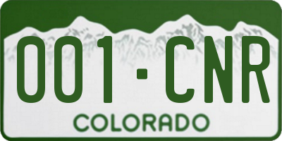 CO license plate 001CNR