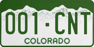 CO license plate 001CNT