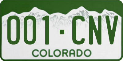 CO license plate 001CNV