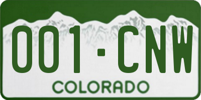 CO license plate 001CNW