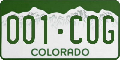 CO license plate 001COG