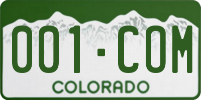 CO license plate 001COM