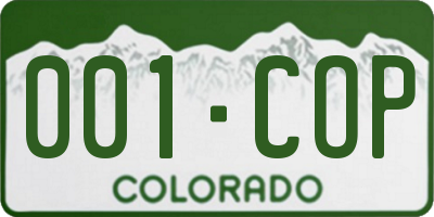 CO license plate 001COP