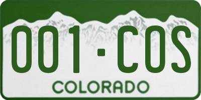 CO license plate 001COS