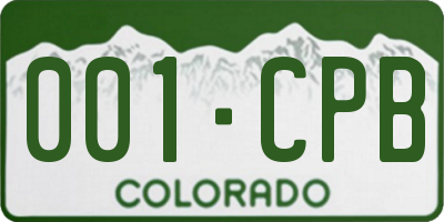 CO license plate 001CPB