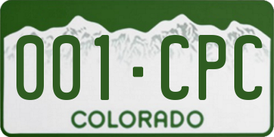 CO license plate 001CPC