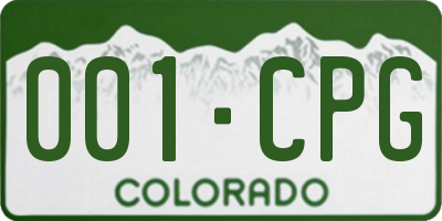 CO license plate 001CPG