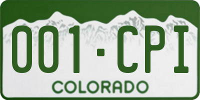 CO license plate 001CPI