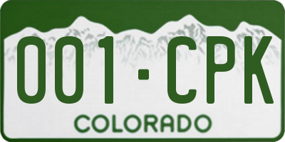 CO license plate 001CPK