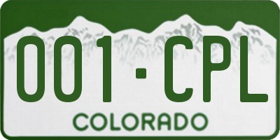 CO license plate 001CPL