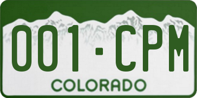 CO license plate 001CPM