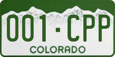 CO license plate 001CPP