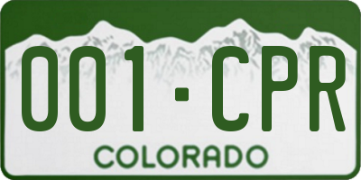 CO license plate 001CPR