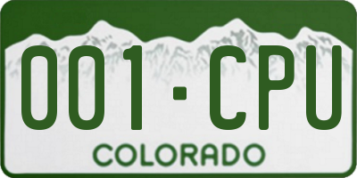 CO license plate 001CPU