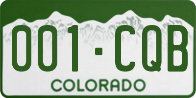 CO license plate 001CQB