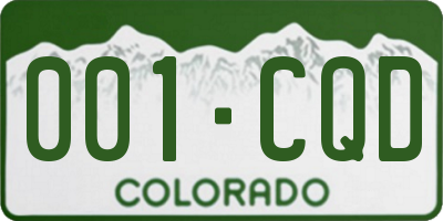 CO license plate 001CQD