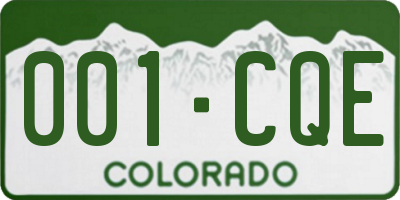 CO license plate 001CQE