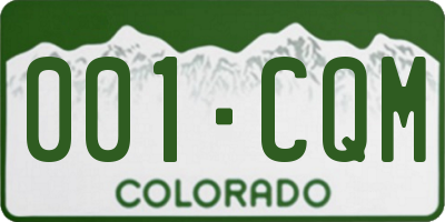 CO license plate 001CQM