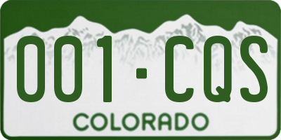 CO license plate 001CQS