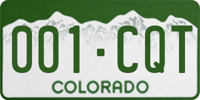 CO license plate 001CQT