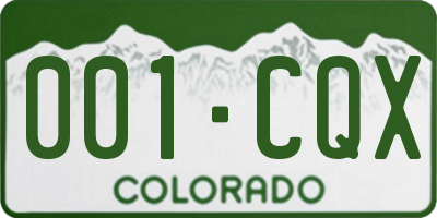 CO license plate 001CQX