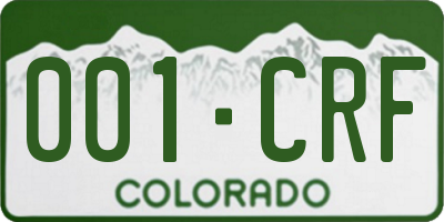 CO license plate 001CRF