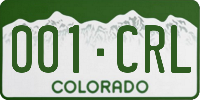CO license plate 001CRL