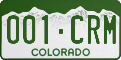 CO license plate 001CRM