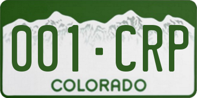 CO license plate 001CRP