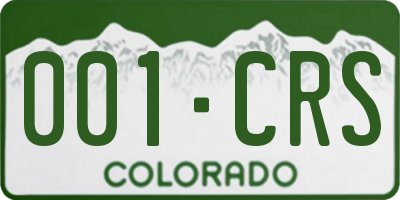 CO license plate 001CRS